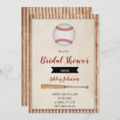 野球のブライダルシャワーのパーティの招待状 招待状 (正面/裏面)