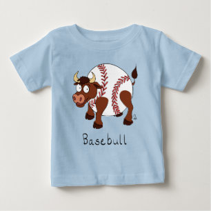野球のブルスポーツでかわいい子どもたち ベビーTシャツ