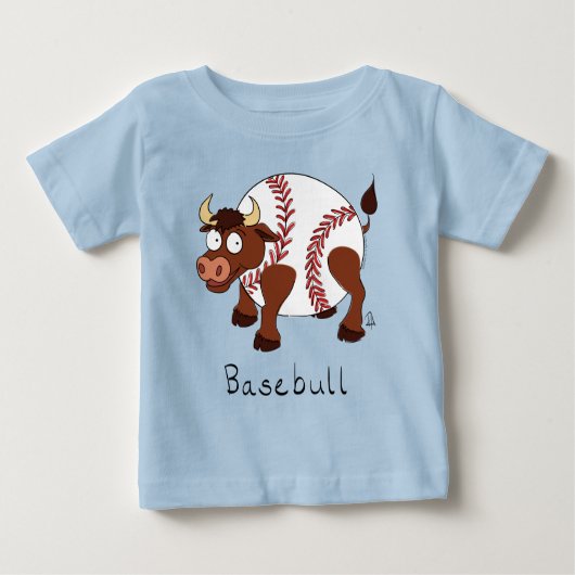 野球のブルスポーツ,かわいい子供たち ベビーTシャツ (正面)