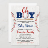 野球のベイビーシャワーの招待状 招待状 (正面/裏面)