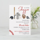 野球のベイビーシャワー招待状 招待状 (スタンド正面)