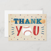 野球のベビーシャワーありがとうノートカード サンキューカード (正面/裏面)