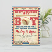野球のベビーシャワーの招待状の招待 招待状 (スタンド正面)