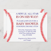 野球のベビーシャワーの招待状 招待状 (正面/裏面)