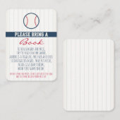 野球のベビーシャワーはブックカードを持って来ます エンクロージャーカード (正面/裏面)