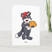 野球のベースボールグローブをした猫.PNG カード (裏面)