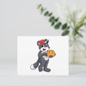 野球のベースボールグローブをした猫.PNG ポストカード (スタンド正面)