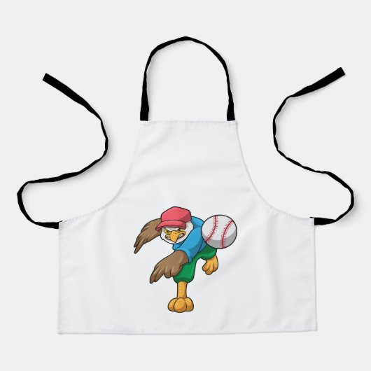 野球のホークアットベースボールこうもり エプロン (正面)