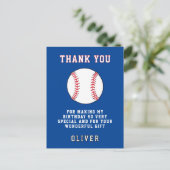 野球のボール テーマの子供の誕生日パーティー ありがとう ポストカード (スタンド正面)