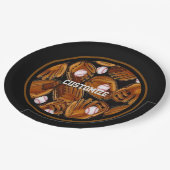 野球のミッツ模様 ペーパープレート (アングル)