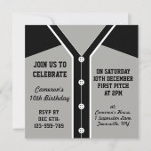 野球のユニフォームをテーマにしたパーティーの招待状テンプレート 招待状 (正面)