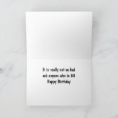 野球のユーモアと誕生日のユーモア カード (内部)