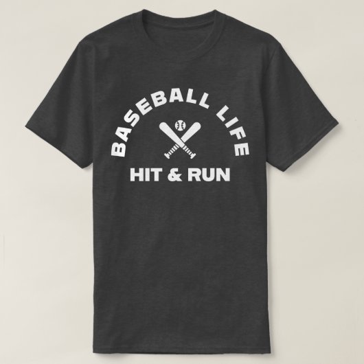 野球のライフヒット走と Tシャツ (デザイン正面)