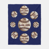野球のラフェイクンダムパーソナライズされたヴィンテージ毛布 フリースブランケット (正面)