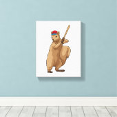 野球のリスこうもり キャンバスプリント (インサイチュ (ウッドフロア))