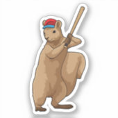 野球のリスこうもり シール (正面)