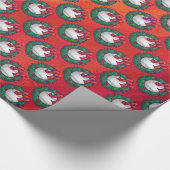 野球のリースオン・レッド ラッピングペーパー (角)