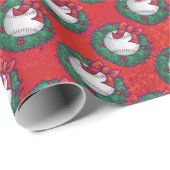 野球のリースオン・レッド ラッピングペーパー (ロールコーナー)