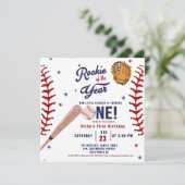 野球のルーキー・オブ・ザ・イヤー・ベースボールの第1回目の誕生日 招待状 (スタンド正面)