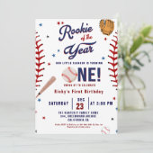 野球のルーキー・オブ・ザ・イヤー・ベースボールの第1回目の誕生日 招待状 (スタンド正面)