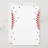 野球のルーキー・オブ・ザ・イヤー・ベースボールの第1回目の誕生日 招待状 (裏面)