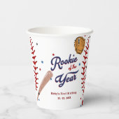野球のルーキー・オブ・ザ・イヤー・ベースボールの第1回目の誕生日 紙コップ (裏面)