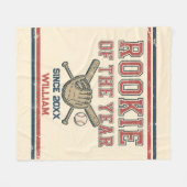 野球のルーキー フリースブランケット (正面(横))