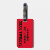 野球のロックスの写真パーソナライズされた ラゲッジタグ (裏面縦)