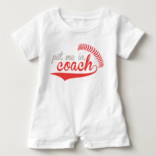 野球のロンパース ベビーボディスーツ (正面)