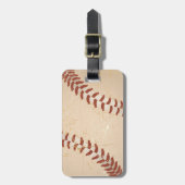 野球のヴィンテージ ラゲッジタグ (正面縦)