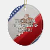 野球の上に夢を見ること セラミックオーナメント (左)