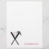 野球の交差こうもりとキャップ黒赤カスタム (正面)