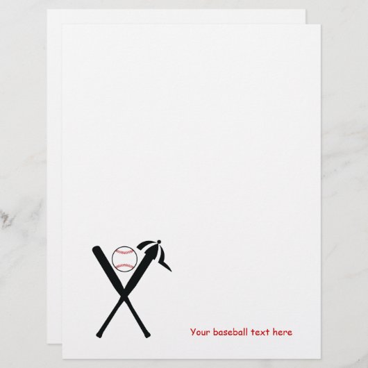 野球の交差こうもりとキャップ黒赤カスタム (正面/裏面)