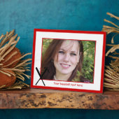 野球の交差こうもりとキャップ黒赤カスタム フォトプラーク (側面)