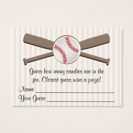 野球の交差こうもり推測ゲーム赤ちゃんシャワー (裏面)