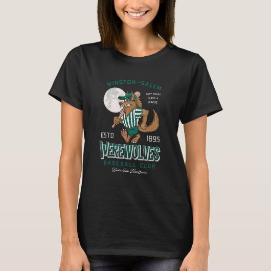 野球の人狼の月 ハロウィン Tシャツ (正面)