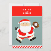 野球の休日のクリスマスカード シーズンカード (正面)