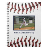 野球の写真きれいな白い水平 ノートブック (正面)