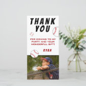 野球の写真の子供の誕生日 サンキューカード (スタンド正面)