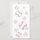 野球の写真の子供の誕生日 サンキューカード (裏面)