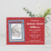 野球の写真の誕生の発表 案内状 (スタンド正面)