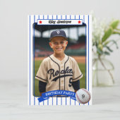 野球の写真の誕生日パーティー招待状 招待状 (スタンド正面)