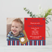 野球の写真の誕生日招待状 招待状 (スタンド正面)