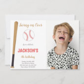 野球の写真付き招待状 招待状 (正面)