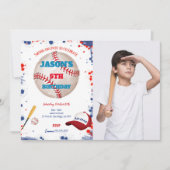 野球の写真招待状 招待状 (正面)