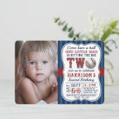 野球の写真2nd誕生日招待状 招待状 (スタンド正面)