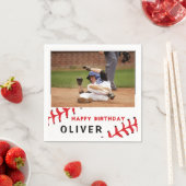 野球の写真 ハッピー バースデー パーティー スタンダードカクテルナプキン (インサイチュ)