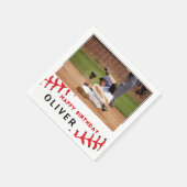 野球の写真 ハッピー バースデー パーティー スタンダードカクテルナプキン (角)