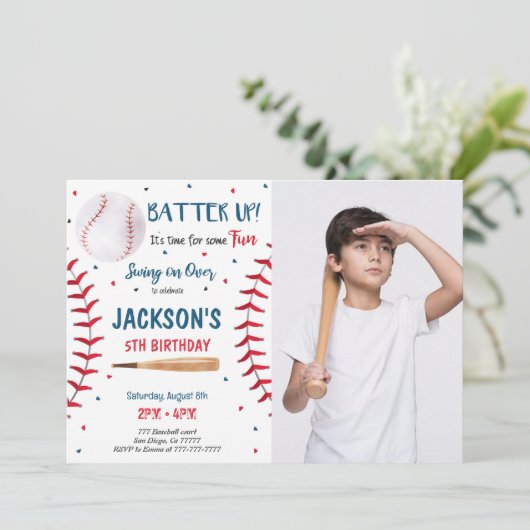 野球の写真 招待状 (スタンド正面)