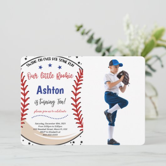 野球の写真 招待状 (スタンド正面)